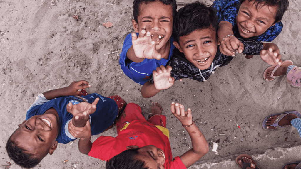 Local children on remote area in Indonesia received education access